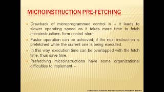 Microinstruction Pre fetching [upl. by Otreblaug]