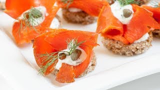 How to Make Smoked Salmon Canapés  Best Smoked Salmon Canapes  Finger Food [upl. by Milore]