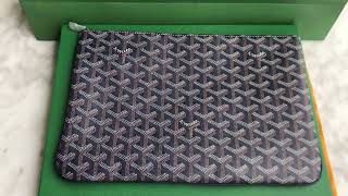 GOYARD Senat MM clutch pouch pochette bag case navy blue [upl. by Erminie]