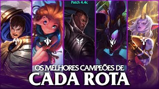 OS MELHORES CAMPEÕES DE CADA ROTA NO WILD RIFT PATCH 44 [upl. by Nulubez]