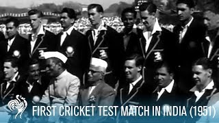 India v England First Cricket Test Match In India 1951  British Pathé [upl. by Harley]