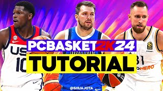 PCBASKET 2K24 ROSTER  NBA EUROLEAGUE amp FIBA  TUTORIAL [upl. by Zelten]