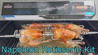 NAPOLEON Commercial ROTISSERIE Spit Rod Kit UNBOXING TRY OUT with cornfed Chicken [upl. by Nitsyrk]