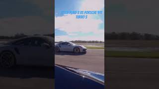 Tesla Model S Plaid vs 911 Turbo S drag race Vc throttle house race tesla plaid porsche 911 [upl. by Ermina347]