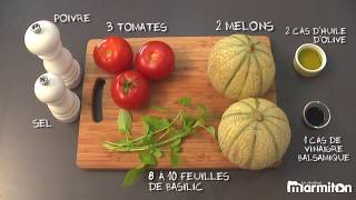 Recette  soupe froide tomate melon [upl. by Elgna704]