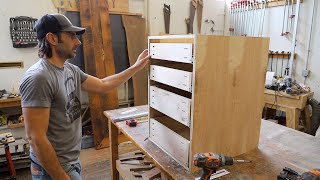 Building Simple Frameless Kitchen Cabinets with Pocket Screws  quotEuro Stylequot [upl. by Alleacim794]