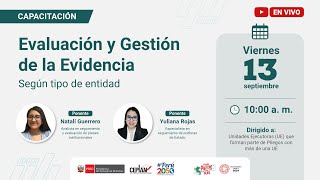 Evaluación y Gestión de la Evidencia  Unidades ejecutoras que forman parte de Pliegos [upl. by Nynnahs]