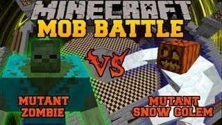 Mutant Zombie Vs Mutant Snow Golem  Minecraft Mob Battles  Mutant Creatures Mod [upl. by Penhall]