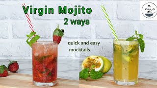 VIRGIN MOJITO RECIPE 2 WAYS no alcohol VIRGIN STRAWBERRY MOJITO  VIRGIN PASSIONFRUIT MOJITO [upl. by Hickie]