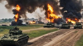 Horrifying Moment US M1A2 Abrams Tank Blows Up Dozens of Russian T90 Tanks in Ukraine [upl. by Alahs]