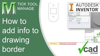 How to add information to the drawing border  Tick Tool Manage [upl. by Nolyaw]