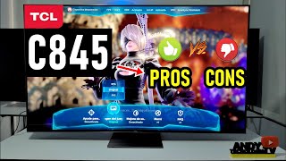 TCL C845 QLED Mini LED PROS Y CONTRAS  Smart TV 4K  144Hz VRR HDMI 21 [upl. by Tobi264]