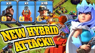 Th14 Hog Miner Hybrid Attack With Flame Flinger 11 Hog  18 Miner  Flame Flinger  Clash of Clans [upl. by Nwadal]