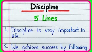 5 lines on Discipline in English  Discipline short 5 lines essay  Importance of discipline essay [upl. by Anwahsit]