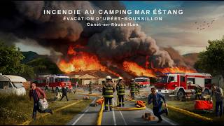 Incendie au Camping Mar Estang  Évacuation dUrgence à CanetenRoussillon [upl. by Jet265]