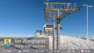 6er Wanglspitz Winter Full Ride  Mayrhofen Zillertal 3000  Built by Doppelmayr in 2001 [upl. by Eiramit361]