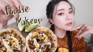 【料理美妝】酸甜辣妹妝！墨西哥酸辣牛肉起司餅｜Foodie Makeup 4 [upl. by Teevens9]