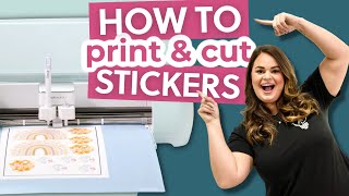 Cricut Beginner Tutorial  PRINT THEN CUT STICKERS [upl. by Aurelius]