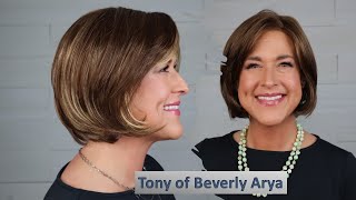 Tony of Beverly Arya in TWO colors  Low Density No Permatease chin length synthetic bob wig [upl. by Tomasina]