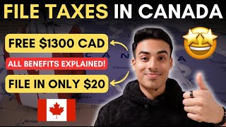 🇨🇦 How To File TAXES in Canada in ONLY 20 and get all BENEFITS  Best TAX SERVICE For Students [upl. by Cami78]