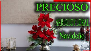 PRECIOSO ARREGLO FLORAL NAVIDEÑO 🎄🎄 DIY RECICLA MANUALIDADES [upl. by Yelknirb]