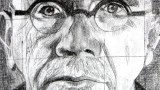 How to use the Grid Method with a Drawing of Chuck Close as an Example [upl. by Stephanie455]