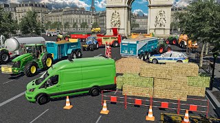 Manifestation des agriculteurs à Paris  Farming Simulator [upl. by Aydin]