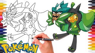 Comment Dessiner LE POKÉMON OGERPON 1017  GÉNÉRATION 9 [upl. by Solenne]