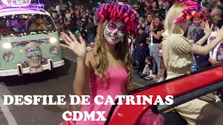 Así es el DESFILE de CATRINAS En Ciudad de México  Mega Procesión de Catrinas MX [upl. by Kizzee]