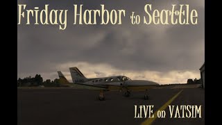 Friday Harbor to Seattle on VATSIM in the Cessna 414AW Chancellor in Microsoft Flight Simulator [upl. by Varion]