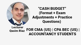 Cash Budget FormatAdjustmentsQuestions For CMA Part 1 ACCA F5 F9 CPA BEC and CA students [upl. by Bergren573]