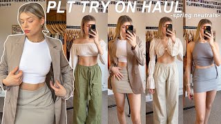 PLT TRY ON HAUL  spring neutrals [upl. by Olyhs]