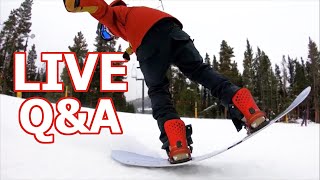 LIVE Snowboard Gear QampA with TJ from Whistler BC [upl. by Tallie]