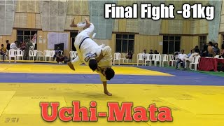 Judo Final fight 81kg All India Inter University kanpur 2022 best Uchi Mata Deepak Mishra vs harsh [upl. by Devy]