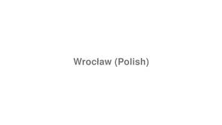 How to Pronounce quotWrocław Polishquot [upl. by Adnael]