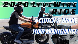 Riding the 2020 Harley Davidson LiveWire  Brake amp Clutch Fluid Essential Maintenance [upl. by Anoniw]