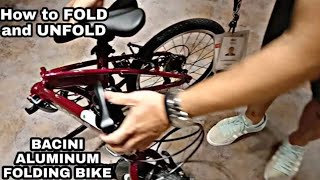 HOW TO FOLD and UNFOLD BACINI ALUMINUM FOLDING BIKES  NEW BACINI FOLDING BIKE [upl. by God]