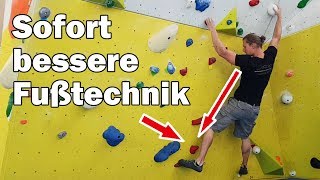 Fußtechnik fürs KletternBouldern Der Trick mit dem Blick [upl. by Glinys]