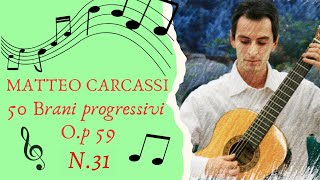 Spartiti per chitarra sheet music for guitar MATTEO CARCASSI  50 brani progressivi op 59  n31 [upl. by Gifford]