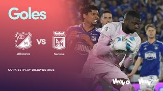 Millonarios vs Nacional goles  Copa BetPlay Dimayor 2023  Final  Ida [upl. by Nylodnarb]