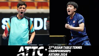 Benyamin Faraji vs Tomokazu Harimoto  Pos 58  2024 Asian Championship [upl. by Rorrys357]