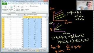 Multiple Regression  Dummy variables and interactions  example in Excel [upl. by Damas165]