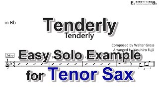 Tenderly  Easy Solo Example for Tenor Sax [upl. by Bernelle]