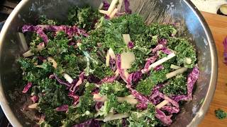 What ya cooking Ally  Kohlrabi Cabbage and Kale salad [upl. by Destinee]