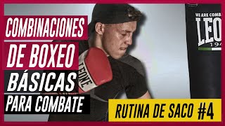 💣 Rutina Boxeo con Saco 4 ➤ Combinaciones de boxeo amp golpes básicos en combate [upl. by Patricio]