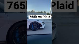 MCLAREN 765LT SPIDER DESTROYS TESLA PLAID [upl. by Haraj750]