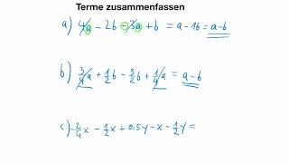 Terme zusammenfassen  Vorzeichen [upl. by Dnalon]