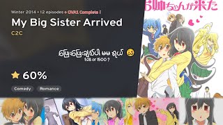 မြန်မာစာတန်းထိုး Ep 1  12  OVA  Oneechan ga Kita  My Big Sister Arrived [upl. by Htebaile]