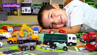 Toy Trucks for Kids  Digger Scraper and Excavator Pretend Play in the Sand  JackJackPlays [upl. by Cottle907]