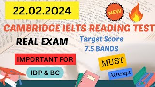 IELTS READING PRACTICE TEST 2024 WITH ANSWER  10012024 [upl. by Esirec719]